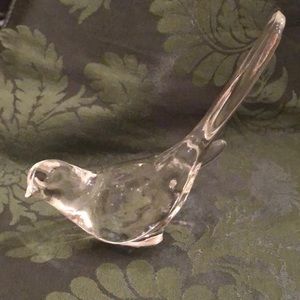 🕊Vintage Fenton Clear Art Glass Longtail Lovely Bird Collectible Paperweight